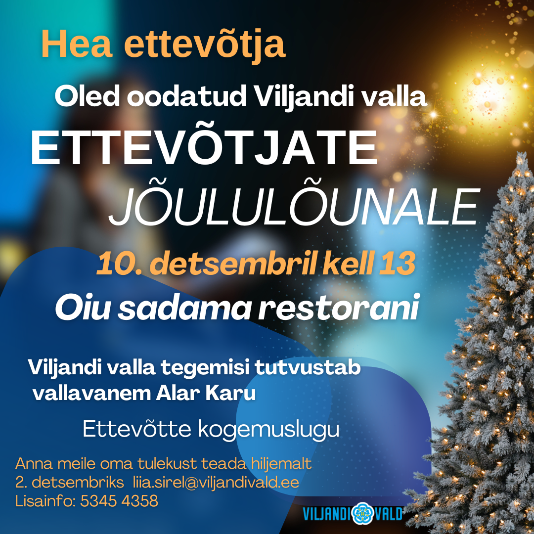 Ettevõtjate jõululõuna kujundatud kuulutus