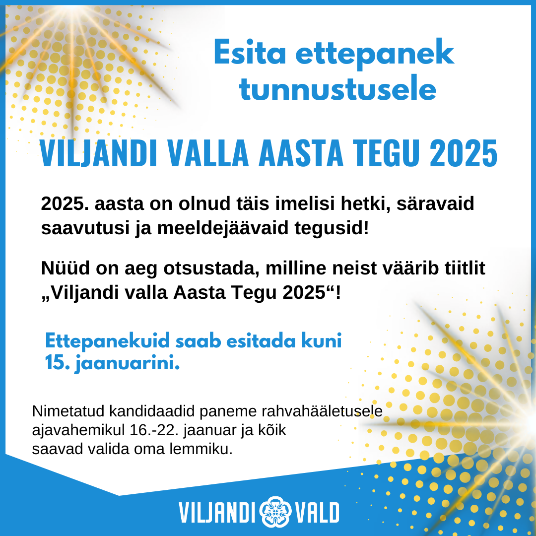 Aasta tegu 2025 valimine kujundatud bänner- tekstiga ja tähe elementidega