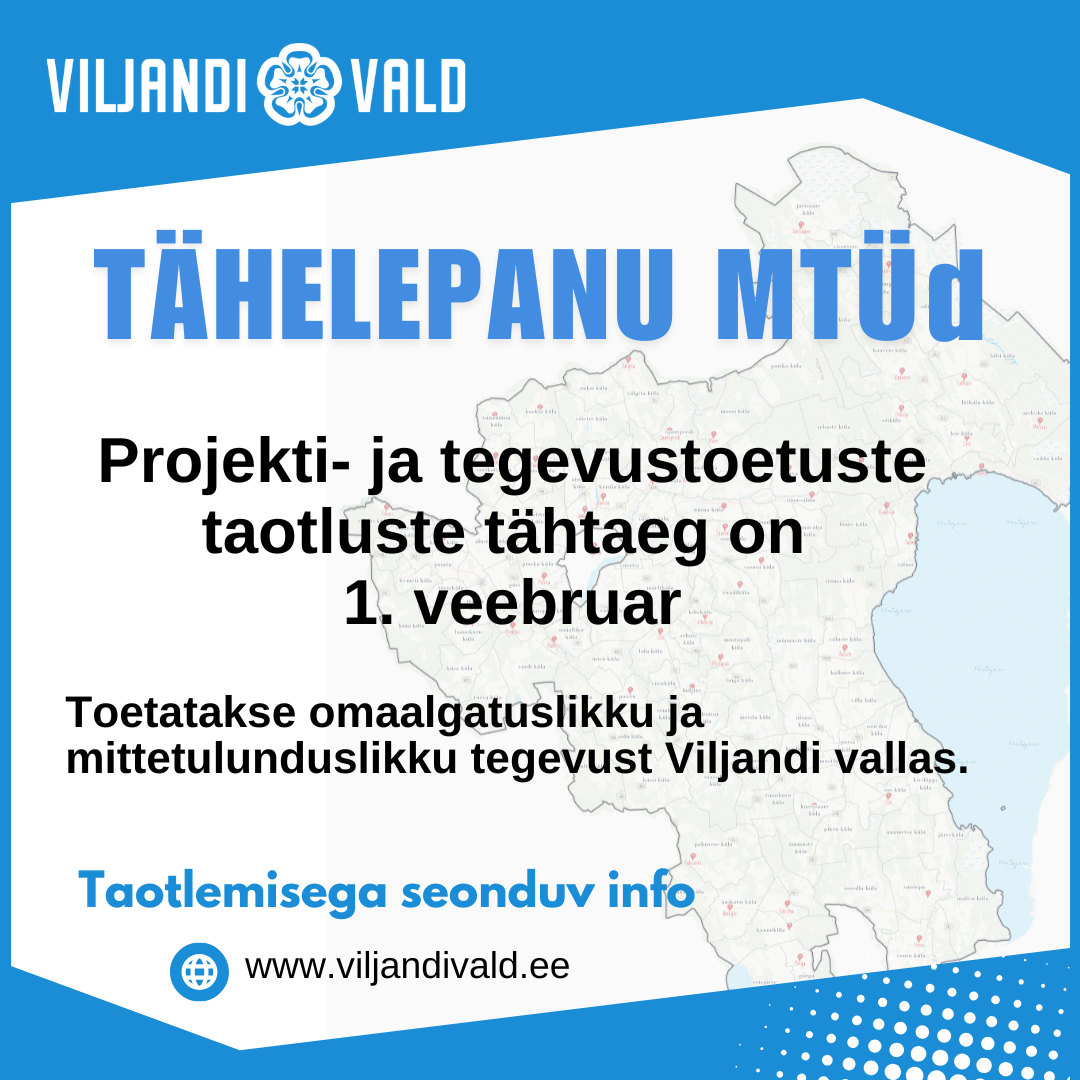 kujundatud bänner MTÜde toetamise infoga