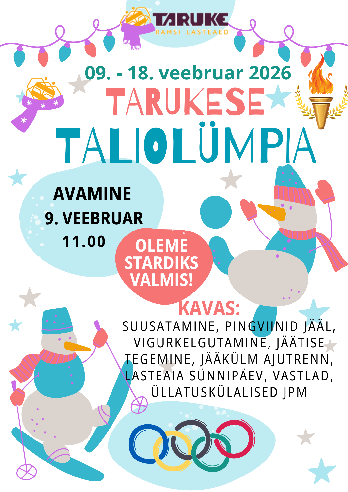 Tarukese Taliolümpia 2026 kujundatud poster