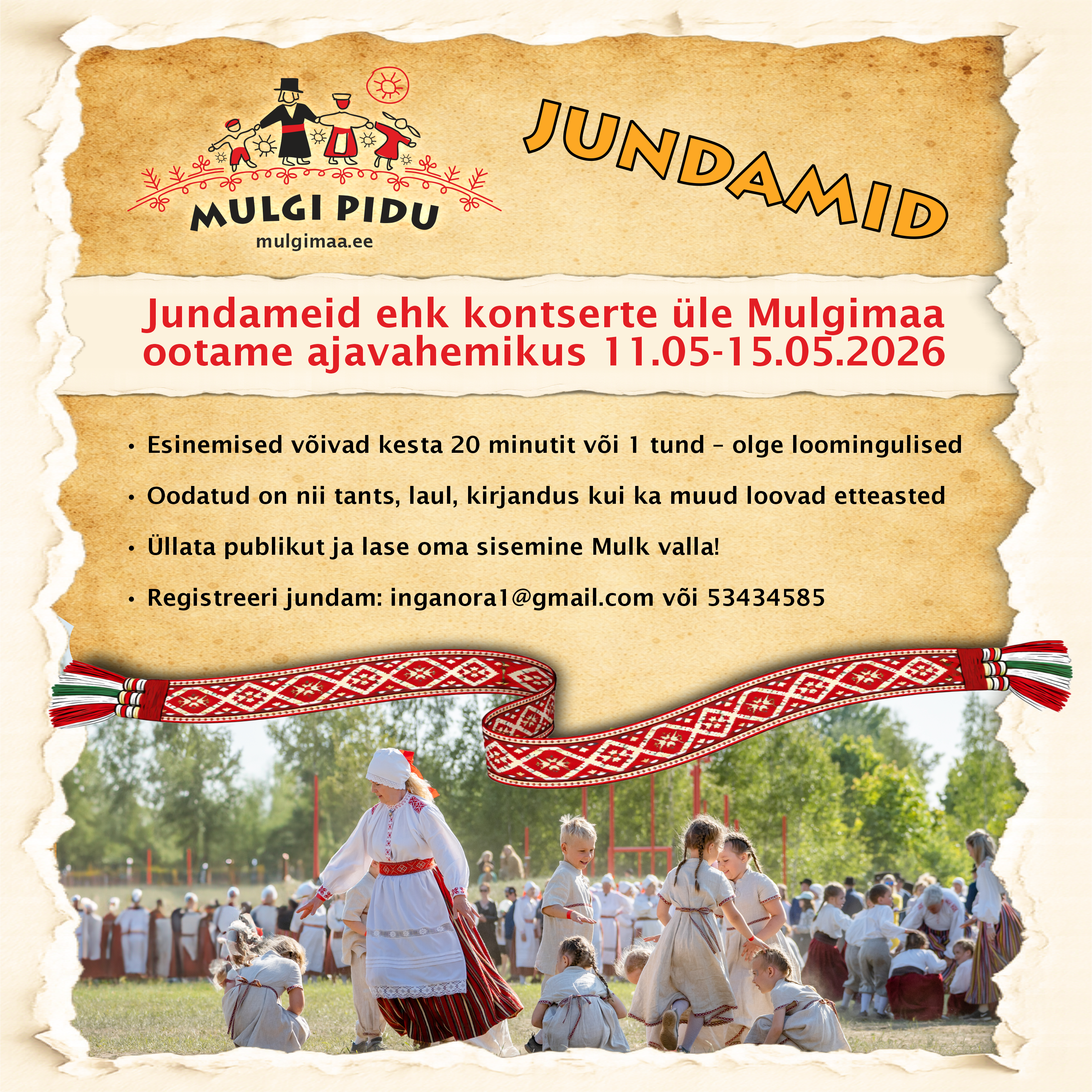 kujundatud kuulutus mulgi jundam